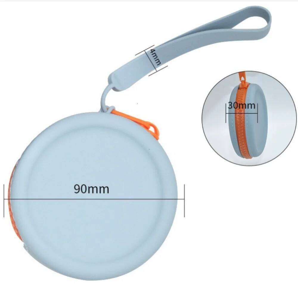 1PCS Adult Kids Zipper Wallets Headphone Mini Storage Key Women Round Silicone Coin Purse Bag 2024