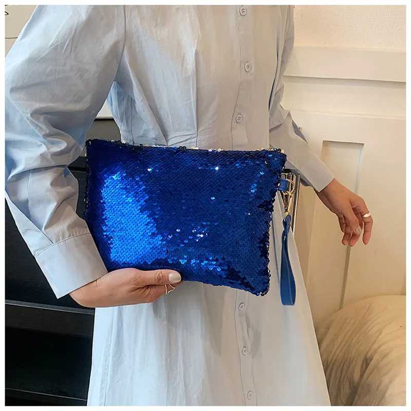 Fashion Womens Sequined Bling Handbag And Purse Small Wedding Party Evening Bag Lady Wristlet Clutch Bag Female Envelope Bag W250527
