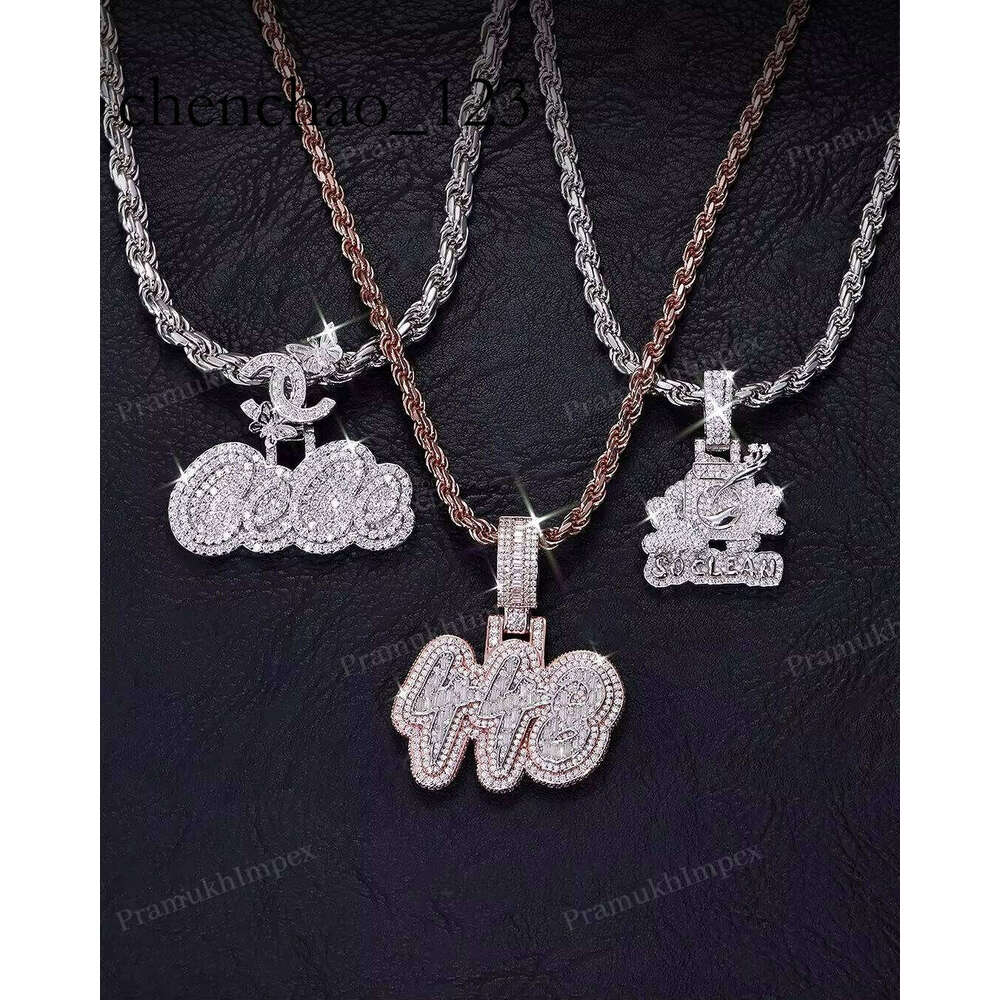 Hot Selling Customized VVS1 Moissanite Sterling Sier Pass Dia Tester Hip Hop Iced Out Letter Pendant Rapper Jewelry