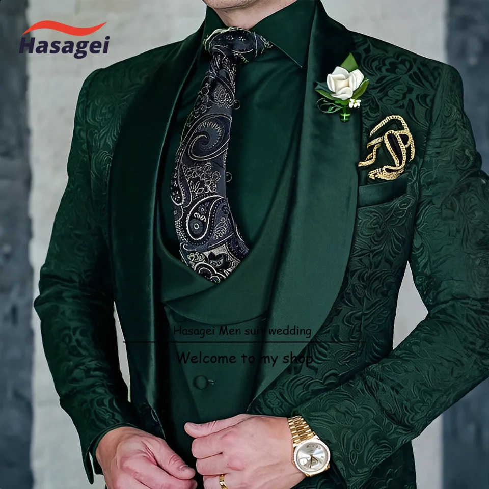 Mens Groom Terno Suit Italian Custom Black Smoking Tuxedo Jacket 3-piece Set Jacket Vest Pants Mens Wedding Suit 250522
