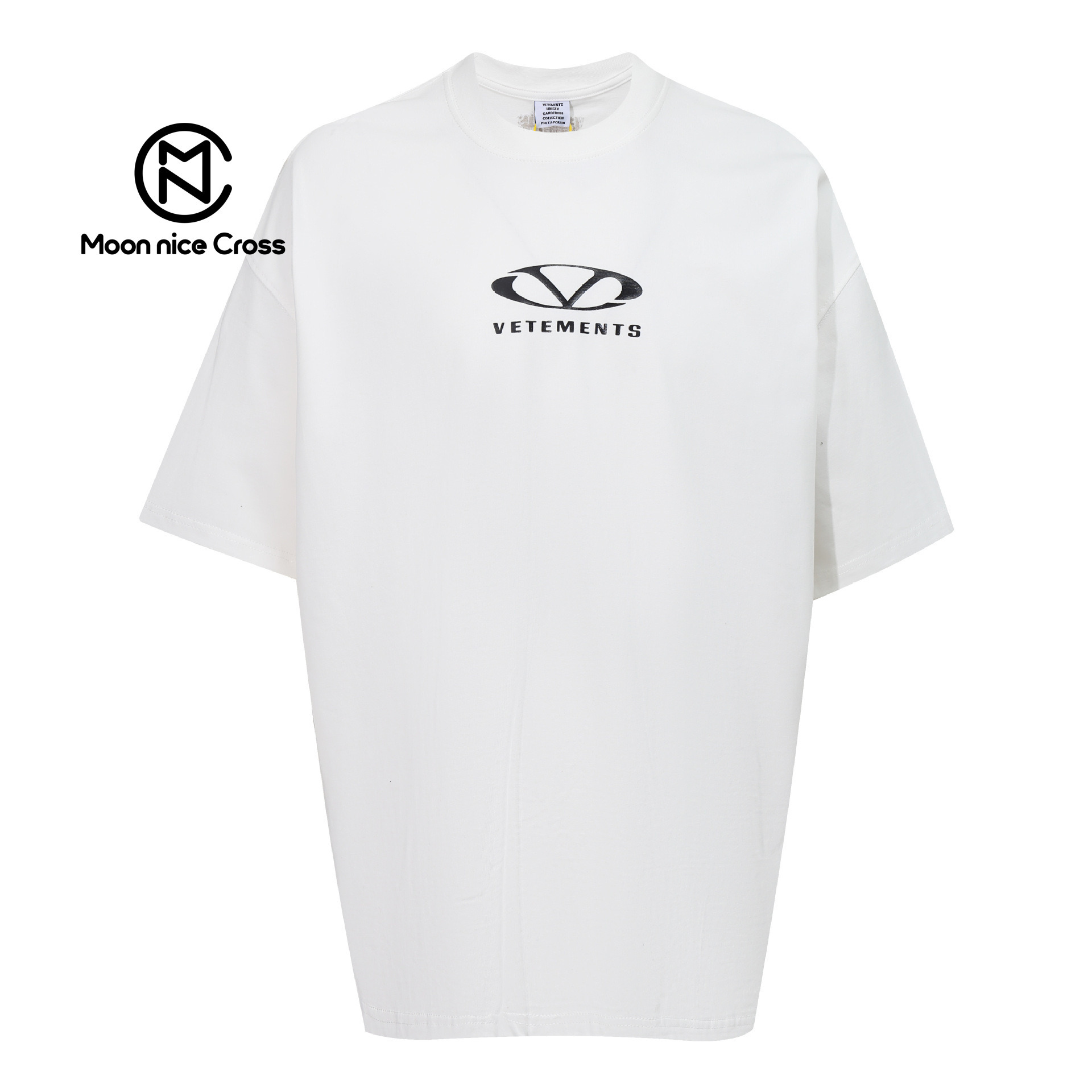 Collection VTM Trendy Brand Washed Letter Embroidery OS Male and Female Couple Loose Short sleeved T-shirt Vetment 68e