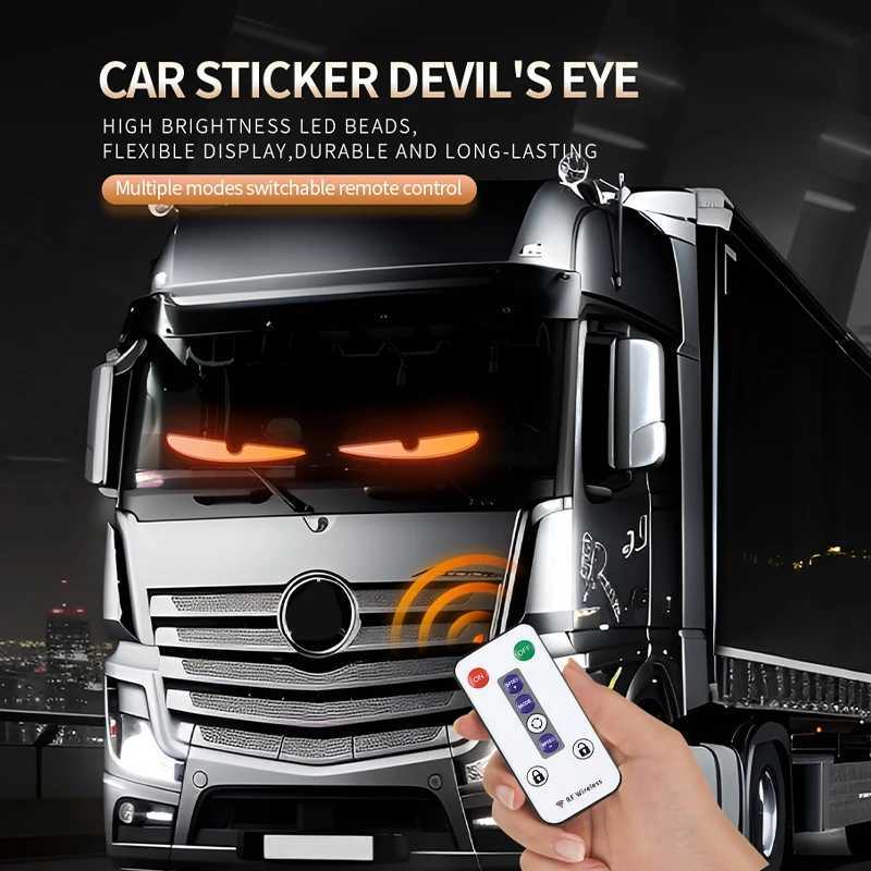 Truck Car Devil Eye LED Pixel Panel Light Remote Control Soft Foldable Lighting Scrolling For Board Windshield 12V 24VXJ250527