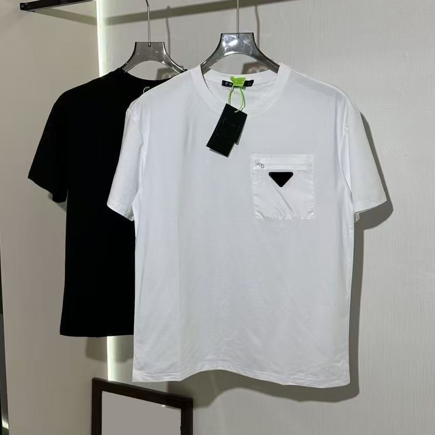 9AAA Mens Tshirts Pocket Zipper Designers T Shirts High Street Short Sleeves Brand Shirt Man T Shirt Tops Chothes Tees Asian Size S-4XL