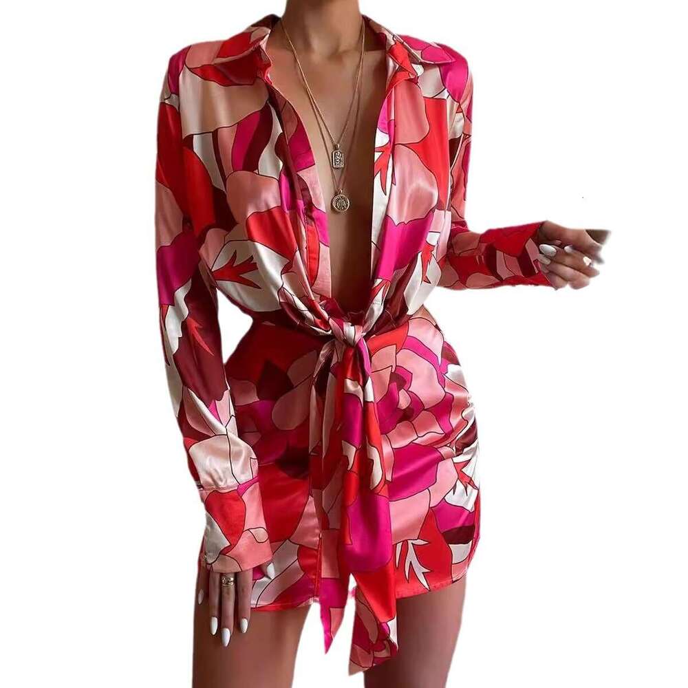 2025 Women's Fashion Unique Printed Shirt Dress