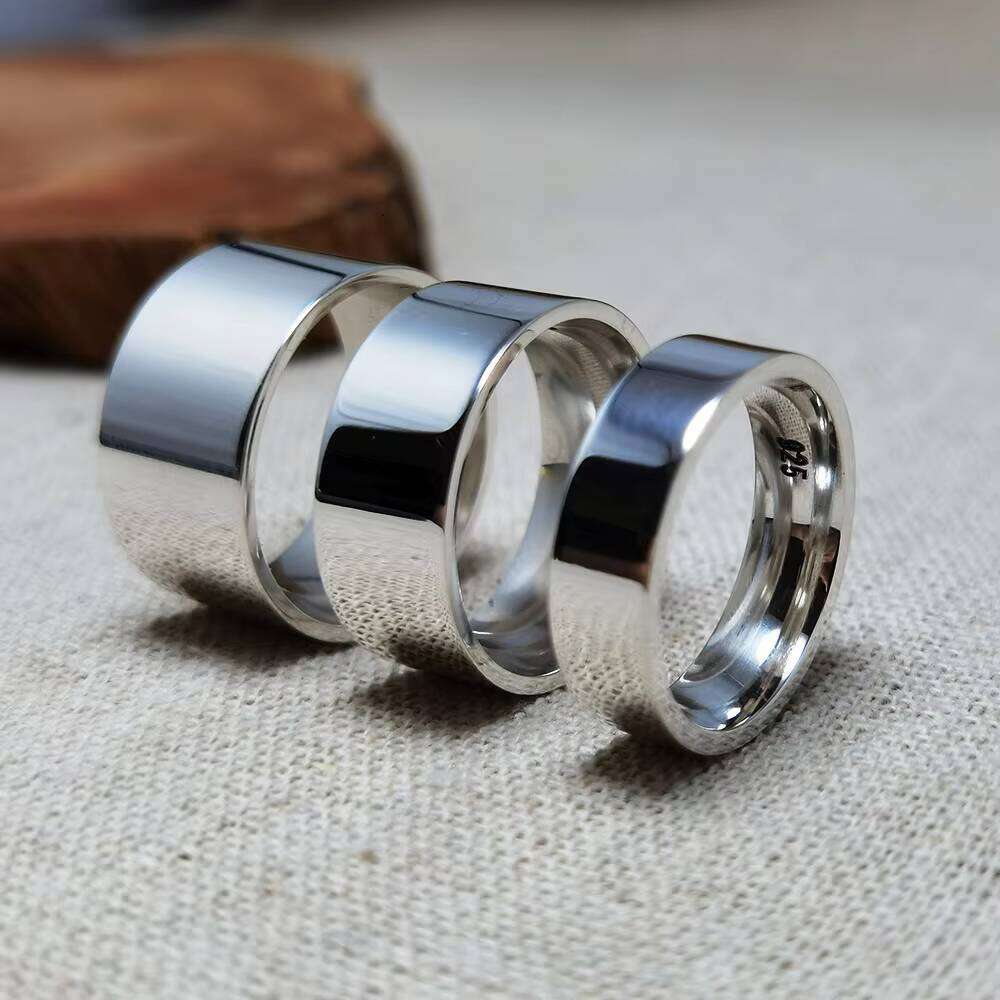 Real Sterling Sier Plain Rings for Women Men High Polished Finish Simple Flat Comfortable Fits Wedding Band Couple Lovers