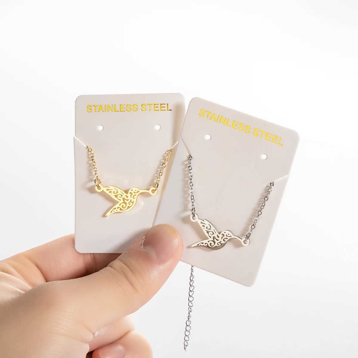 Jisensp Stainless Steel Origami Hummingbird Birds Bracelets Bangles Fashion Bird Animal Pendant Bracelet womens bracelet W250526