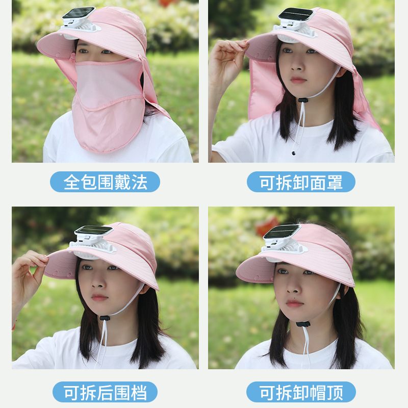 Designer's Sun Hatsummer Solar Powered Digital Display Charging Fan Hat For Men And Women Outdoor Garden Construction Site Greenhouse Sunshade UV