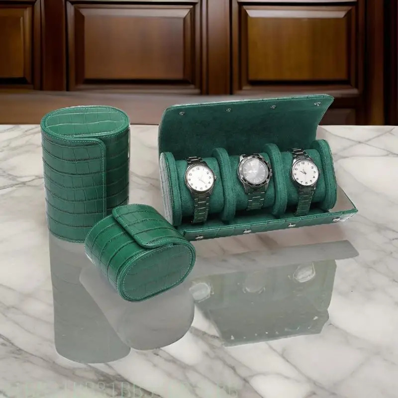 31BB Crocodiles Pattern Watch Organizers Men Gifts Leather Watch Display Case for Collectors and Fashion Enthusiasts 250526