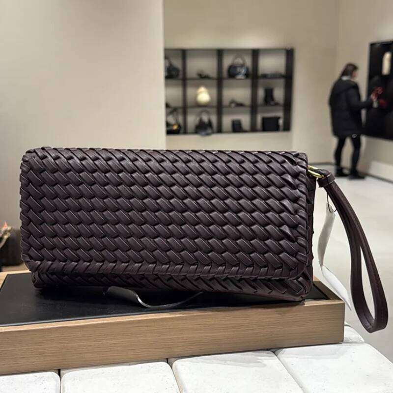 Women's Bags Designer Brand Clutch High-End Flap Women Quality Leather Bag Versatile Casual Woven Shoulder Handbag