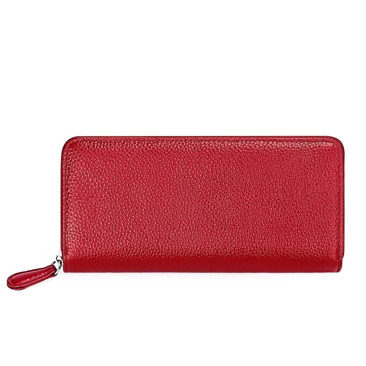 Anti-theft Brush Genuine Leather Purse Women 2025 New Ladies First Layer Cow Leather Wallet Large Capacity Female Clutch Bag Z250527