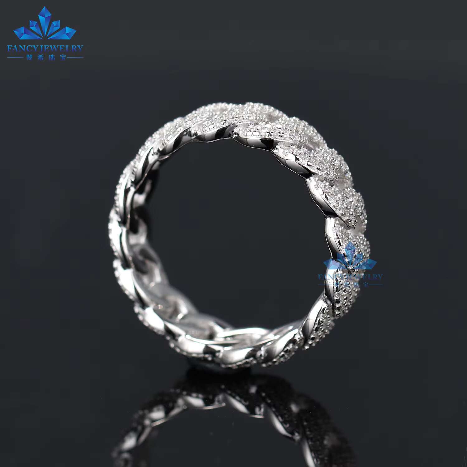 Cheap Price Classical Design Ring 925 Sterling Silver Moissanite Diamond 7mm 18mm Hiphop Rings for Women Men Daily