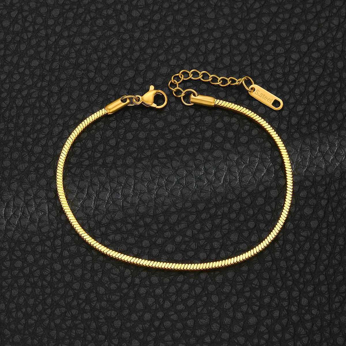 Simple MEN Stainless Steel Square Snake Bone Chain Bracelet Hip-Hop Jewelry Trendy Party Accessories Bracelet For Women W250526