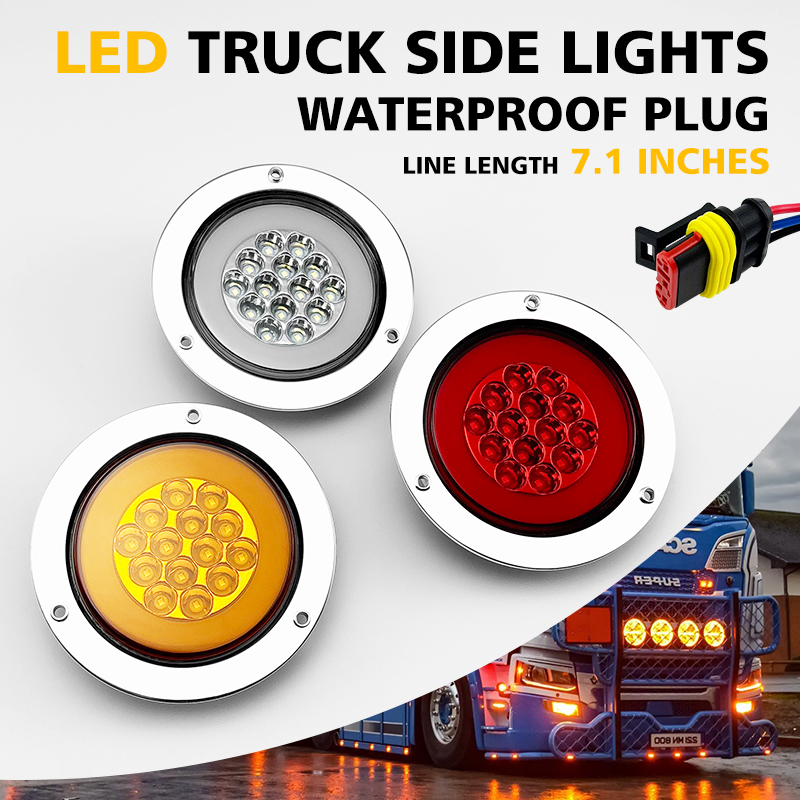 Modified light 4 inch tail light truck tail light LED truck tail light universal for all kinds of cars with waterproof socket voltage 12-24V