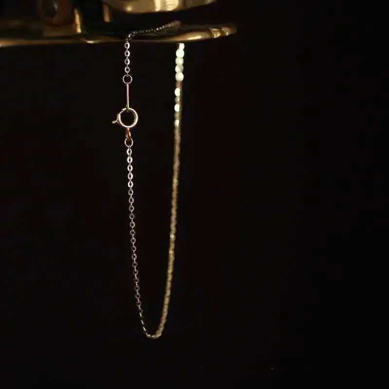 GOLDtutu Pure 14K Gold Bracelet for Women Bare Chain Simple Plain Chain Fine and Light Gold kj444 W250526