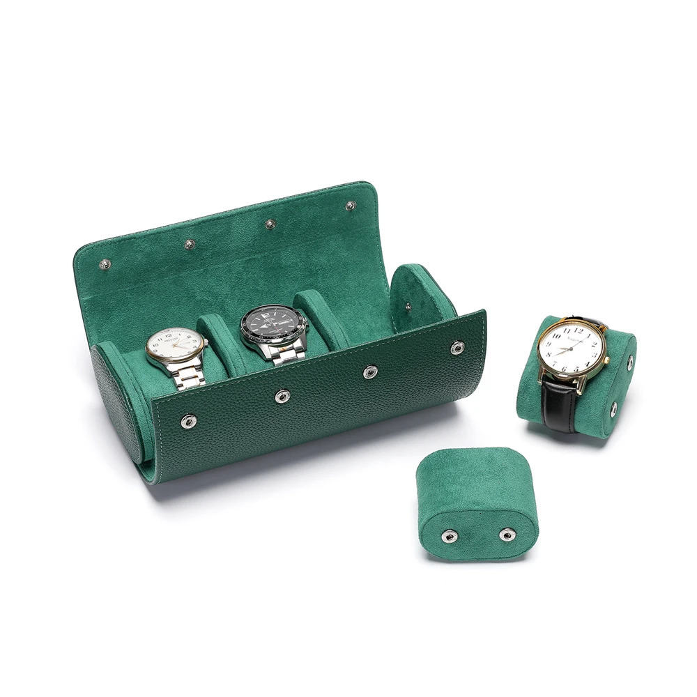 Embers Green Watch Roll 1 2 3 slots Genuine Watch Storage Box Travel Bag Watch Case Gift Box For Rolex 250526