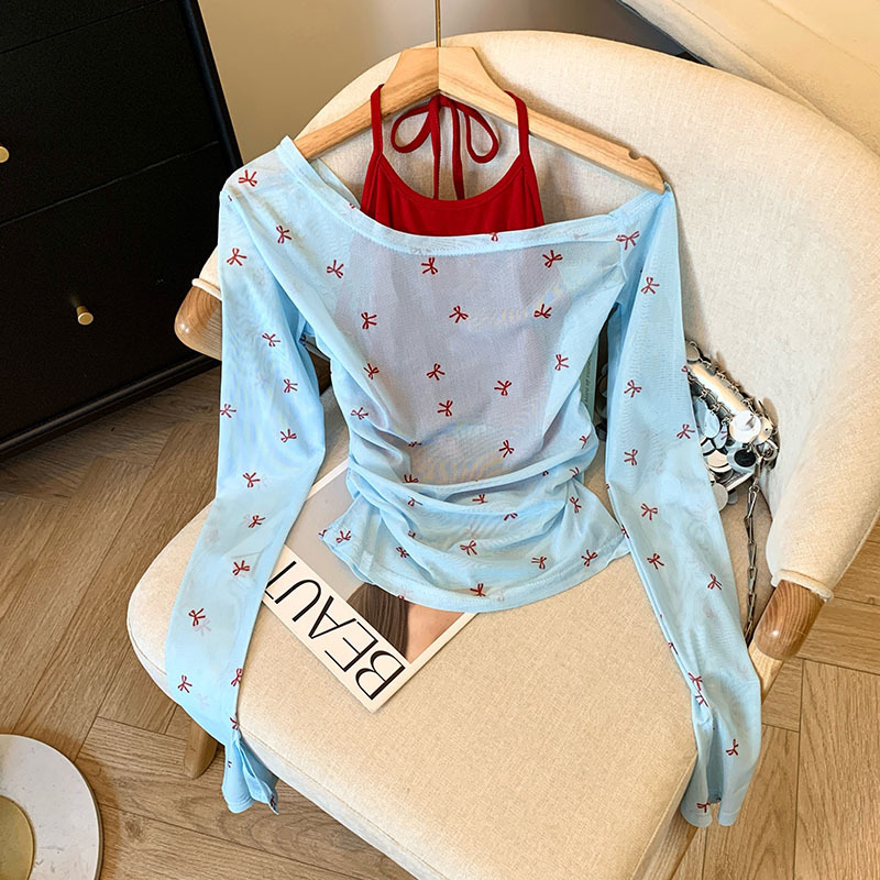 XR210 Summer Dopamine Hot Girl Long Sleeve Thin Sunscreen Fashion T-shirt Women's Slim Fit