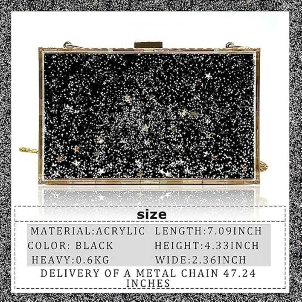 Elyzin Magical Transparent Sequins Clutch Purse Evening Handbag For Party Prom Bride W250527