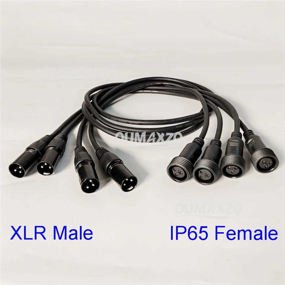 1M ip65 Outdoor Stage light Waterproof 3 pin dmx adapter ip65 DMX512 Signal adapter switching Line DMX Signal Adapter CableXJ250527