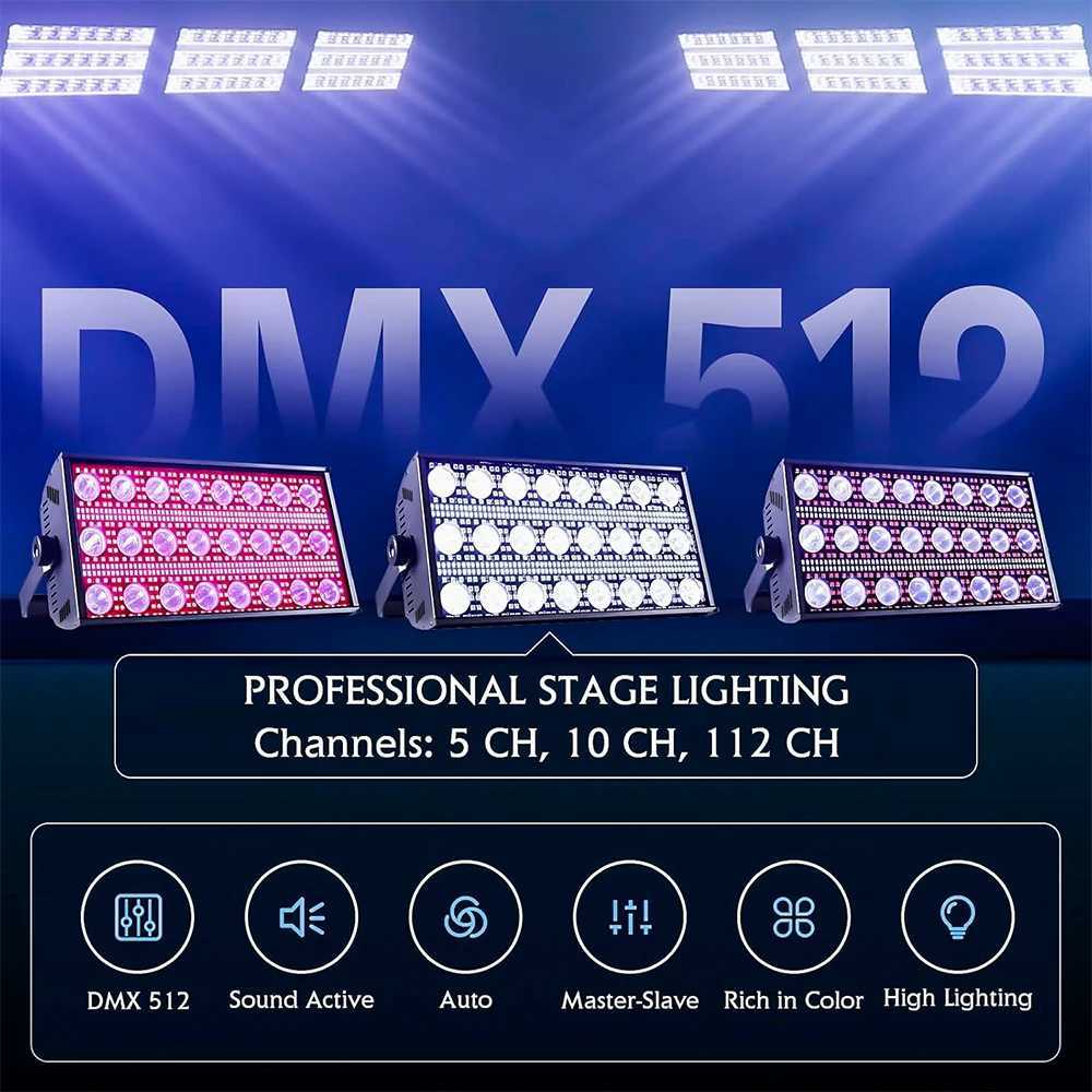 New 260W LED Strobe Light RGB Warm white 684 Stage Wash Beam Lights DMX DJ Disco Party Show Horse Race Lamp Effect Light XJ250527