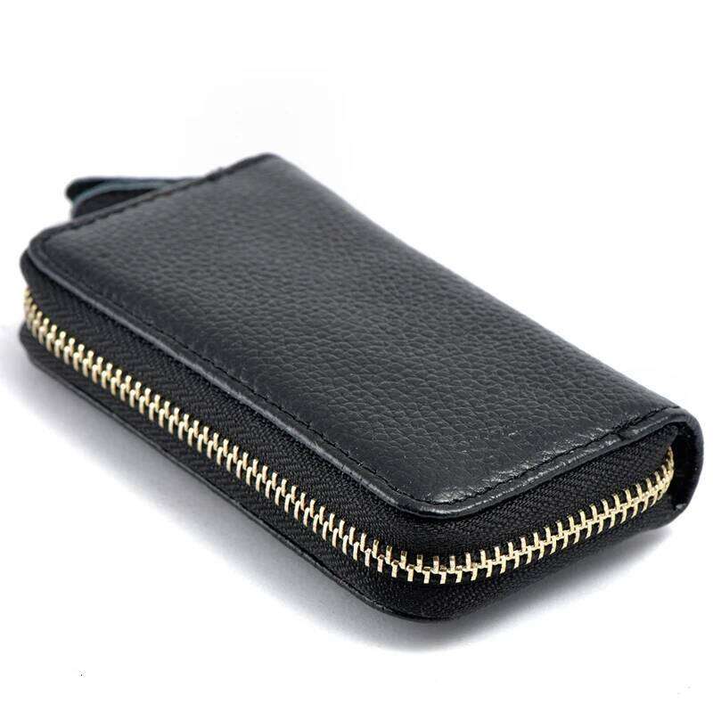 Fashion Simple Genuine Leather Unisex Solid Key Organizer Bag Car Housekeeper Wallet Card Holder