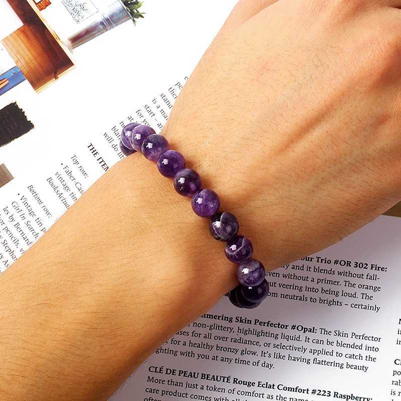5A Original Amethyst Bracelets for Women Reiki Natural Stone Dream Amethyst Bracelets Purple Crystal Beads Health Care Jewelry W250526