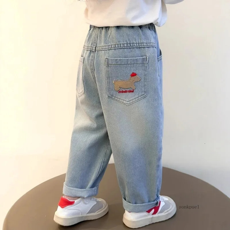Fashion Kids Jeans Butterfly Embroidery Pants Baby Girls Clothes for Boys Children 250527