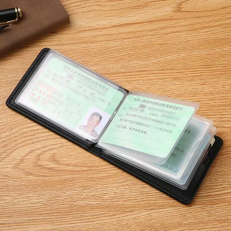 Ultra-Thin Driver License Cover Woven Pattern Card Holder PU Leather Business Pass Certificate Folder Wallet Unisex Document Bag Z250527