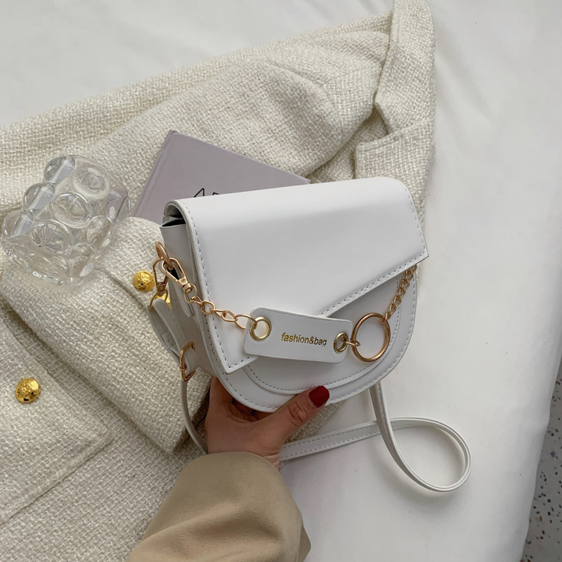 Brand High Quality Style Single Shoulder Chain Crossbody Fashion Small and Autumn Color-Block Texture Fresh Trendy Women's Bag Free Delivery Desi