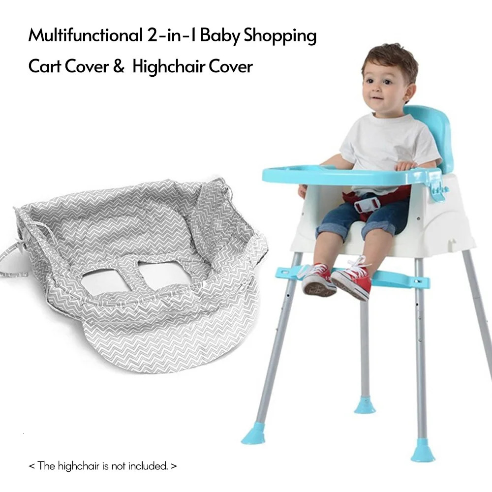 Multifunctional 2in1 Baby Shopping Cart Cover Children Highchair with Thickened Soft Cushion Transparent Phone Holder 250527