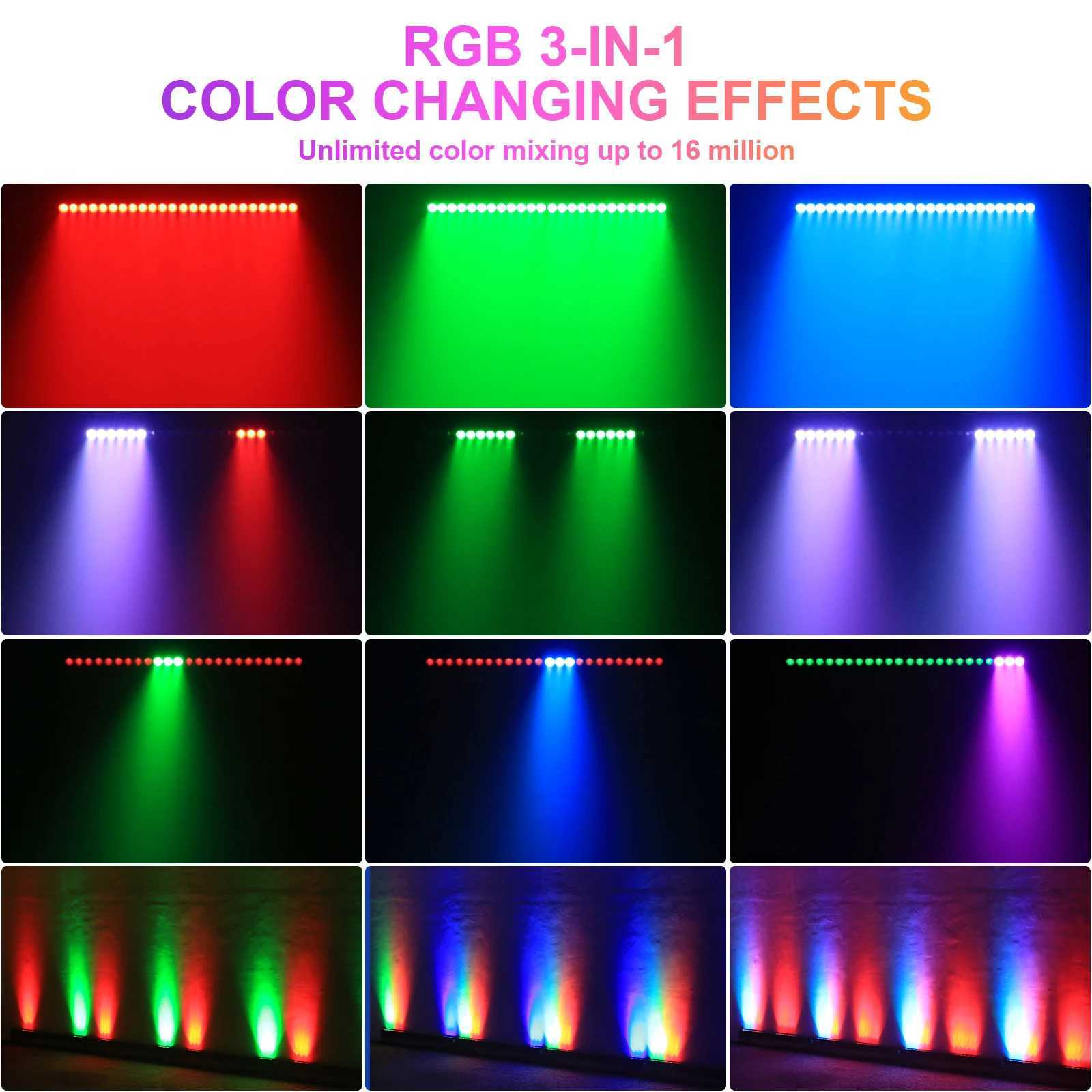 Fieryzeal 100W LED Wall Wash Light Waterproof 24x3W RGB LED Stage Light Effects DMX Strobe Floodlight for DJ Bar Party Wedding XJ250527