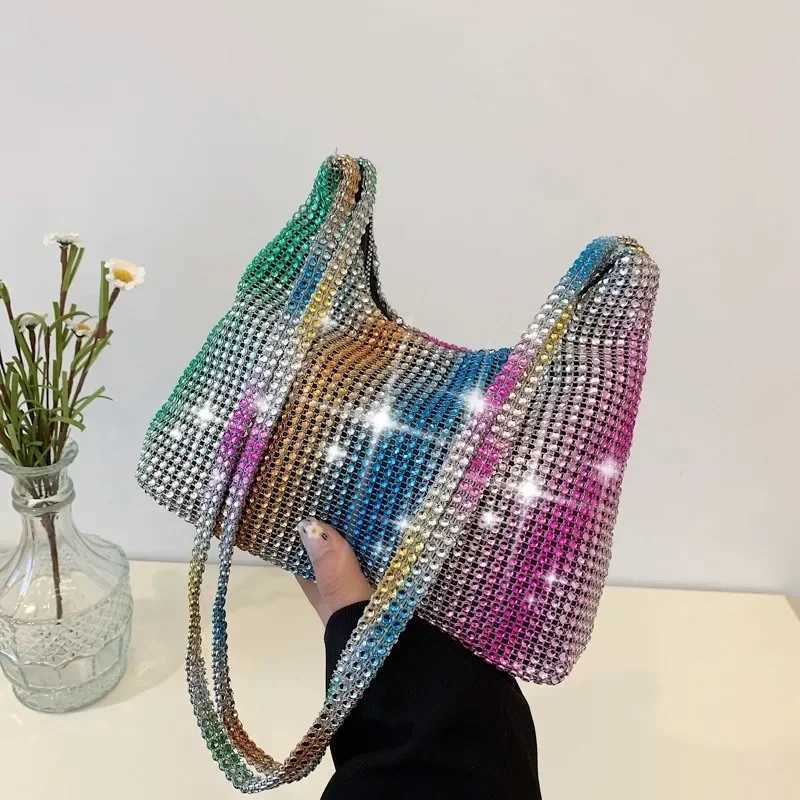 Rhinestone Fashion Shiny Handbag Sparkling Evening Clutch Tote Purse Bags Luxury Design Causal Handbag Ladies Shoulder Bag Women W250527