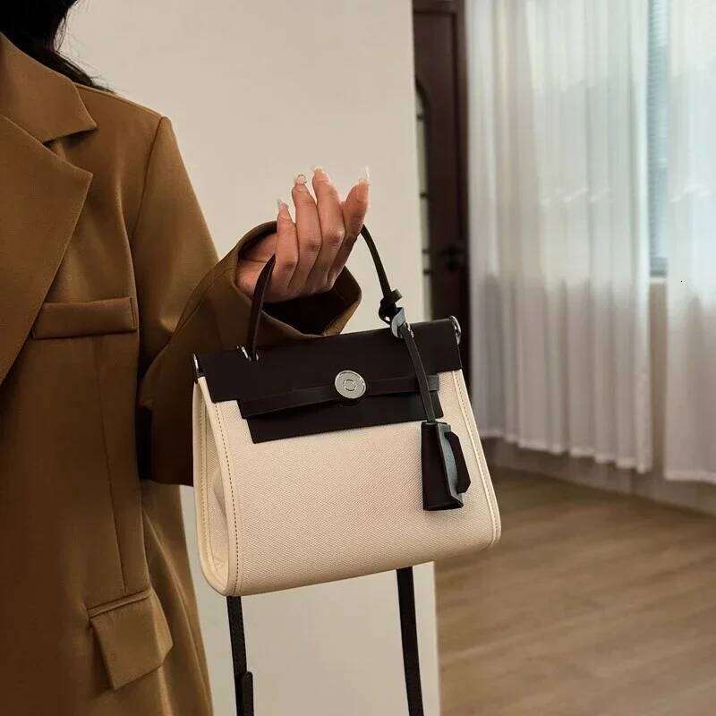 Classic Vintage Crossbody Bag - Solid Color Tote For Women With Paris Designer Letter & Shopper Charm