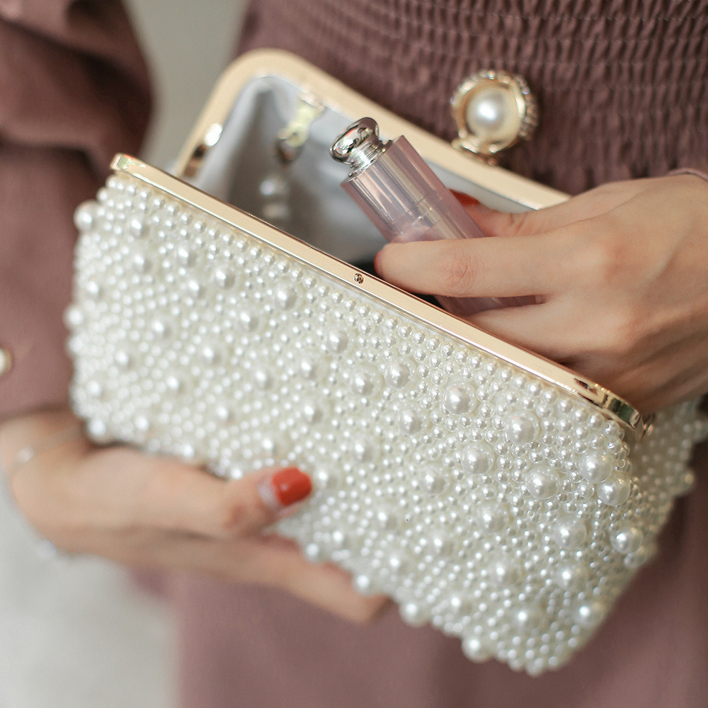 Top quality Brand High Quality New Pearl Evening Bag and Women's Trendy Dress Evening Bag Fashion Clutch Bag Cheongsam Party Favor Bag New Free D