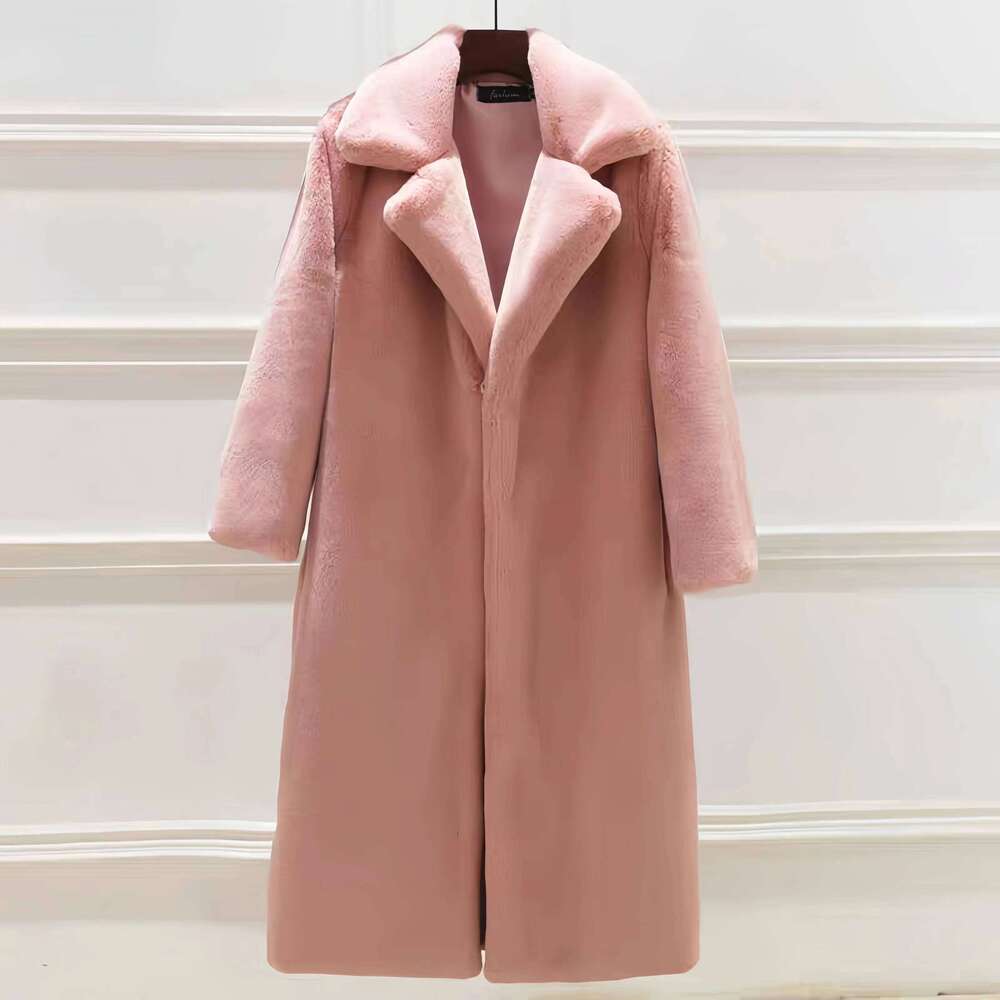 2023 New Winter Fashion High Quality Faux Mink Fur Coats Women Long OverCoat Female Loose Thicken Warm Teddy Jacket Clothes Tops