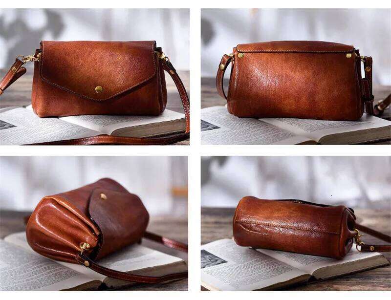 Casual simple high-quality genuine leather women's small crossbody weekend outdoor soft natural real cowhide shoulder bag