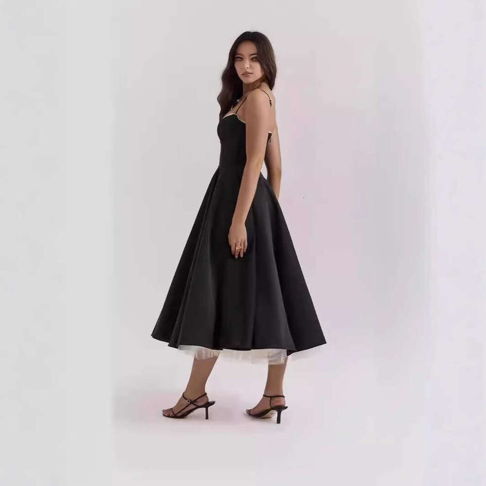 Sexy Women's New V-neck Sleeveless Puff Sleeve Long Dress