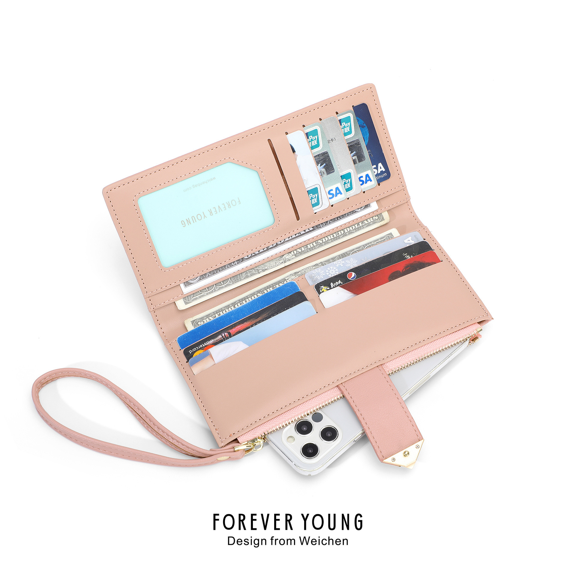 Cross border hot selling long women's wallet, Korean fashion coin wallet, multifunctional large capacity designer men's wallet