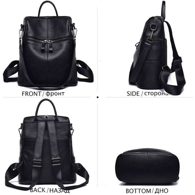Casual Genuine Female COW Leather Backpack Women Shoulder Large Capacity School Bags For Teenagers Girls