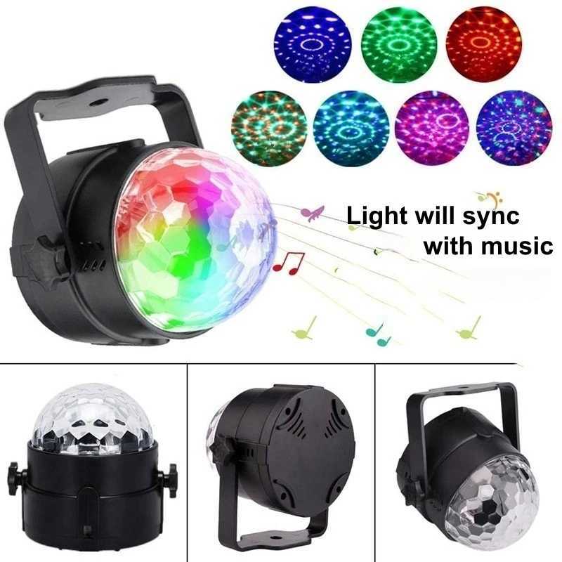 Music Sync LED Stage Disco Light With Remote Control Christmas Atmosphere Rotating Ball Lamp for Party Home KTV DJ Bar XmasXJ250527