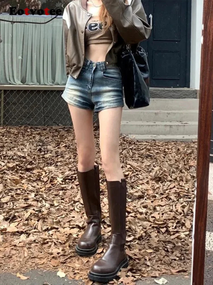 Fashion Jeans for Women Vintage Streetwear Casual Slim Button Pockets High Waist Y2k 2025 Spring Summer Shorts 250516Z