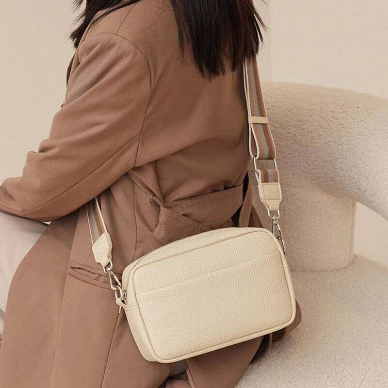 Wide Strap Solid Classic Ladies Handbags Square Women Shoulder Crossbody Sling Bags For Femele