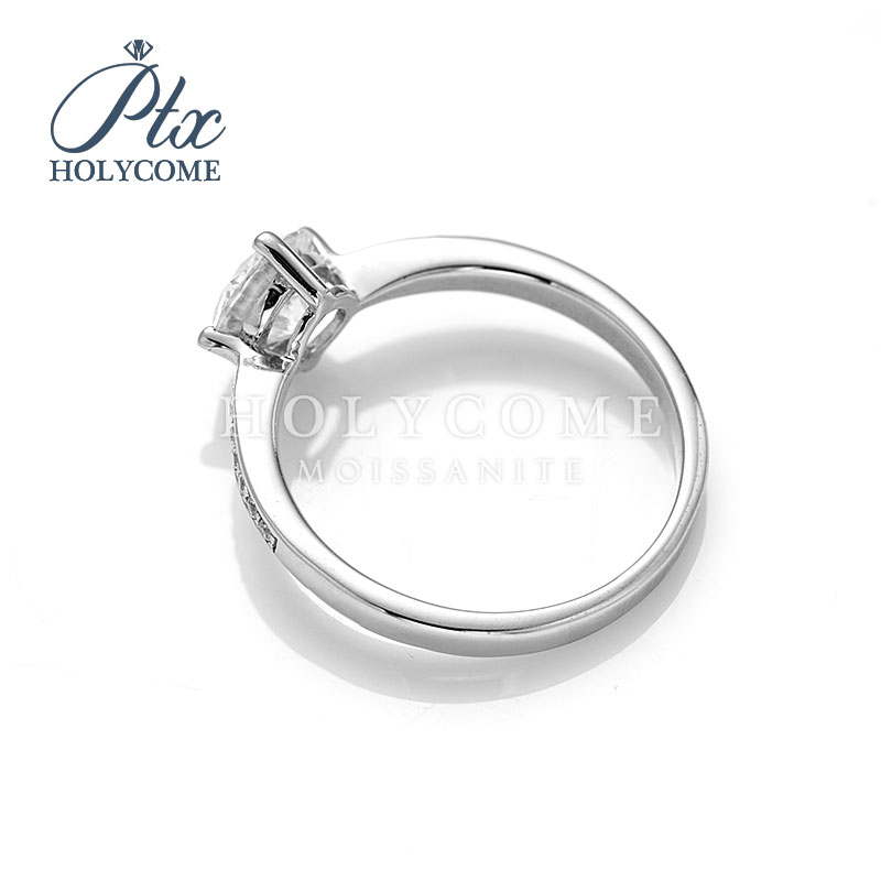 Luxury Moissanite Diamond Rings 1ct Round Cut Four Prong VVS D Color 925 Sterling Silver GRA Certified Wedding Engagement Rings Gift for Women