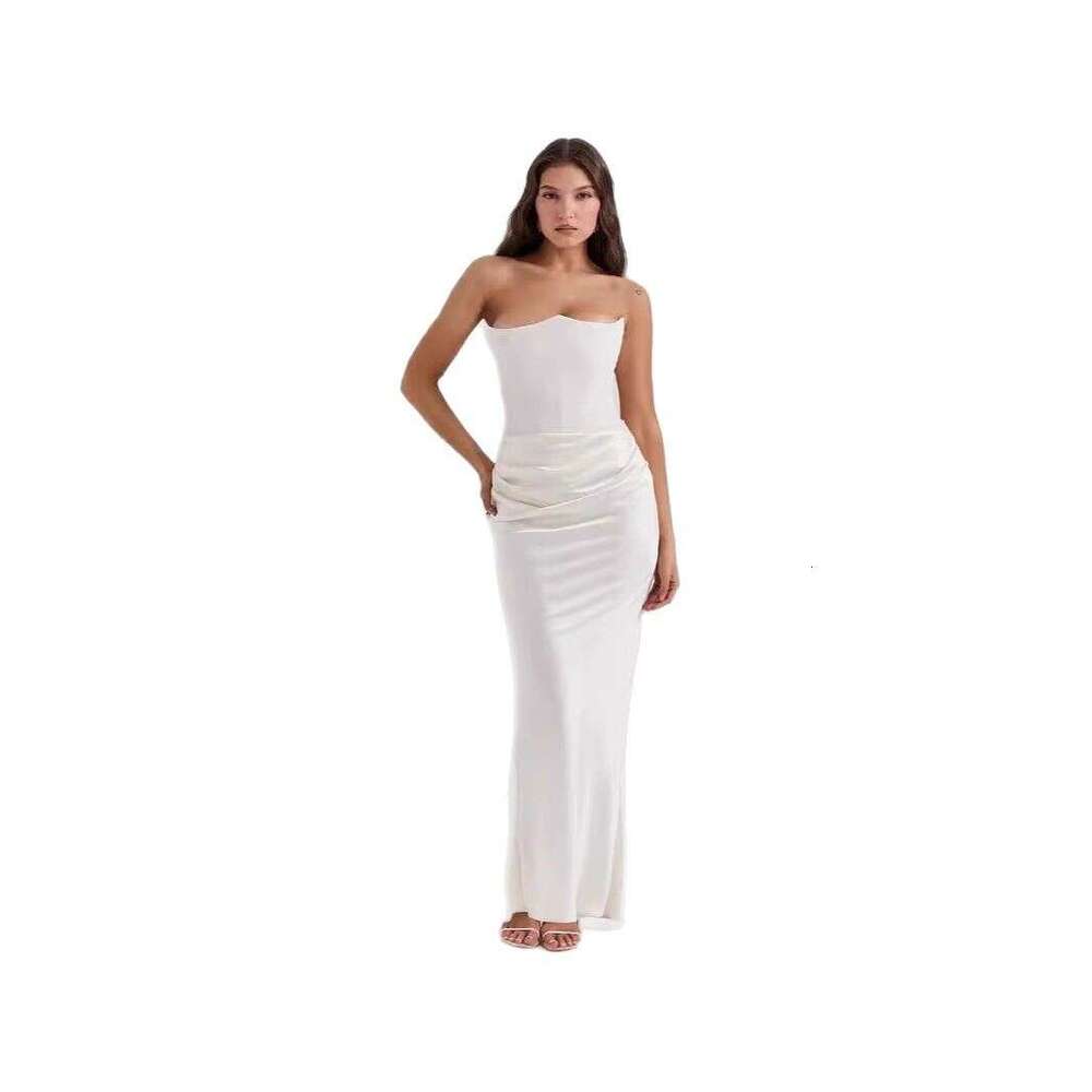 New Autumn Winter Fashion Women's Fashionable Strapless Sexy Backless Slim Evening Dress Women
