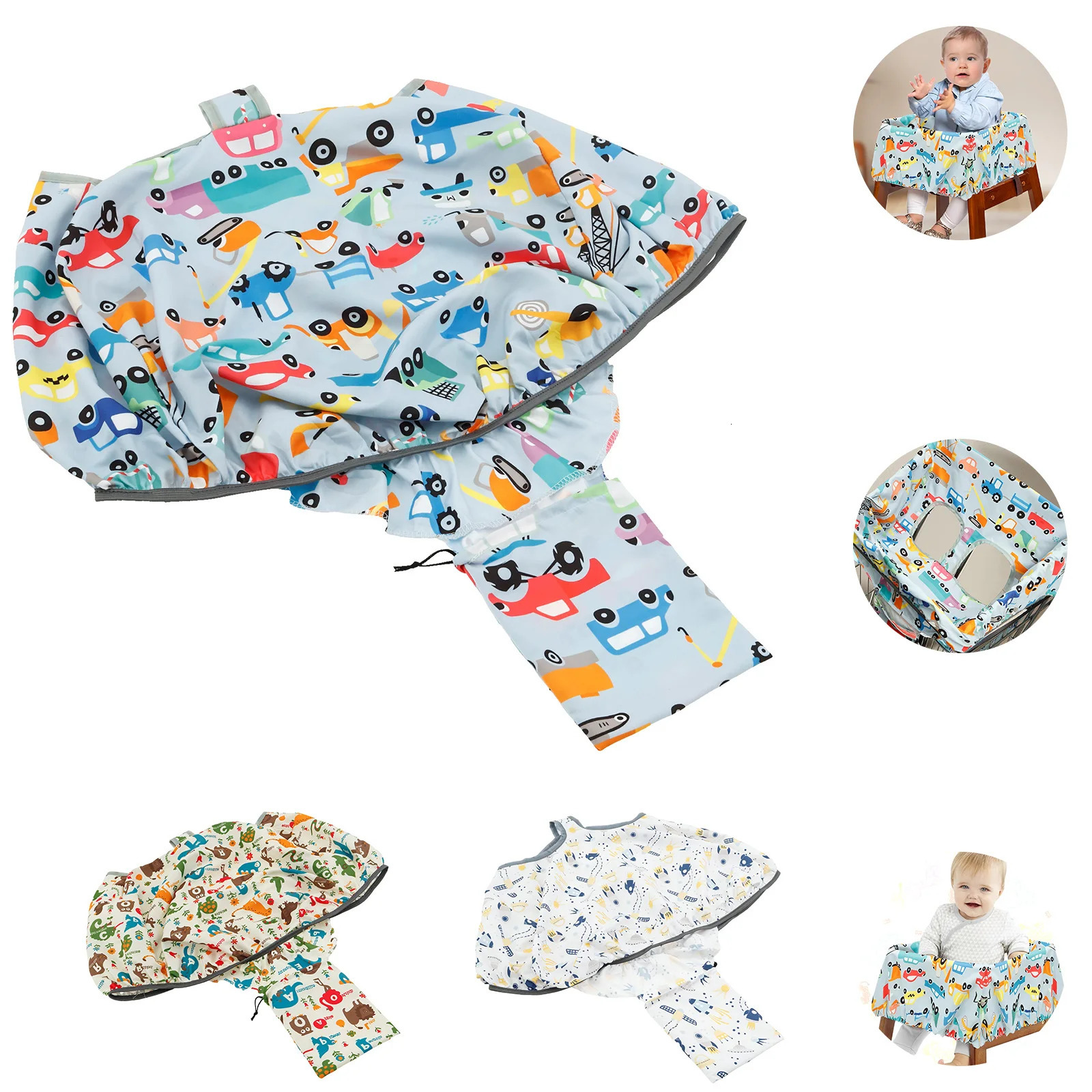 Baby Shopping Cart Seat Cover Polyester Waterproof Carton Style Safety Comfortable Children AntiDirty Pad 250527