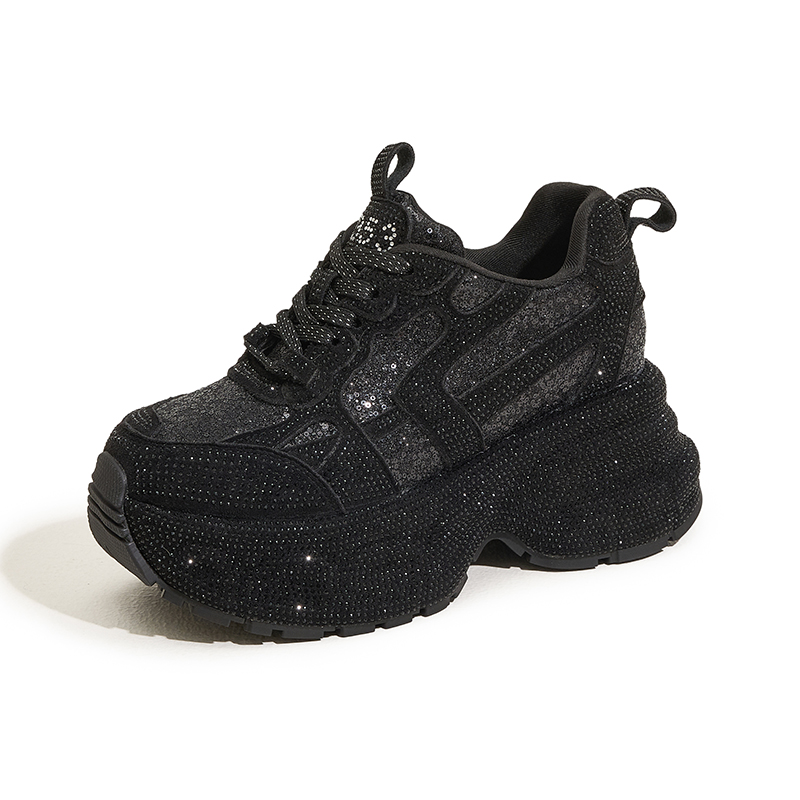 Designer Spring and Autumn 2025 New Style Fashionable and Versatile Insole Height-Increasing Women's Shoes Thick-Soled Casual Sports Shoes Z8903