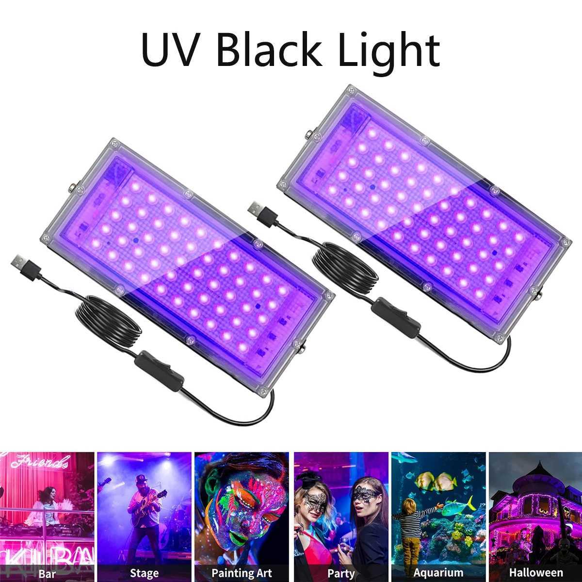 UV Black light LED 5V USB switch stage light Black light Floodlight Disco party stage fluorescenceXJ250527