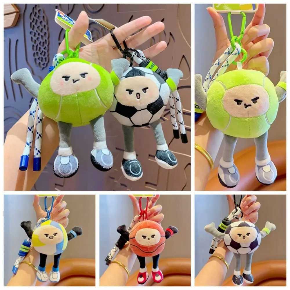Plush Basketball Plush Toy Keychain Basketball Baseball Stuffed Volleyball Plush Pendant Cartoon Ins Football Plush Key Ring W250526