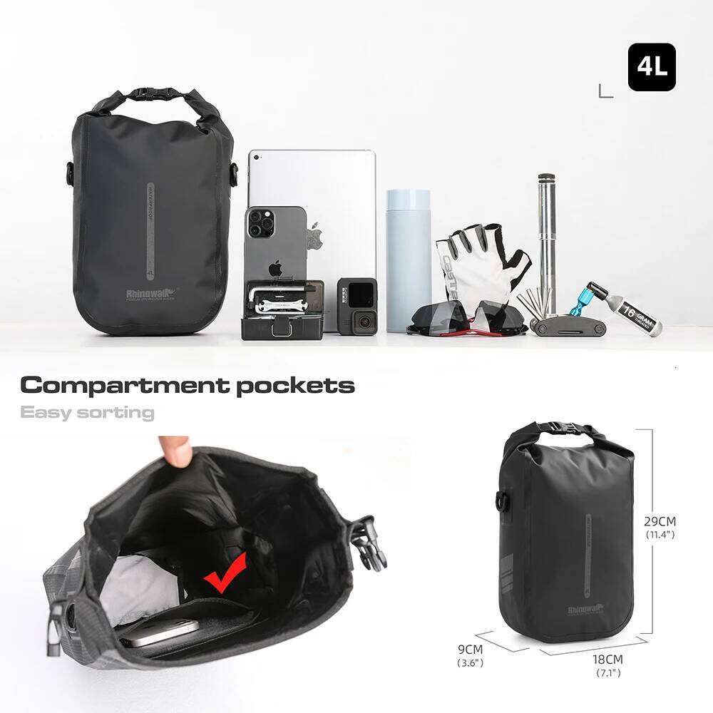Rhinowalk Bike Front Fork Quick Release 4L-6L Pack For MTB Road Bicycle Scooter Cycling Shoulder Storage Bag
