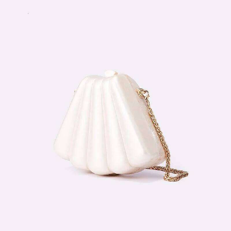 Evening Party Shoulder Acrylic Crossbody Bag Shell Clutch Fashion Wedding New Womens Pink Purse Custom Name Milky White