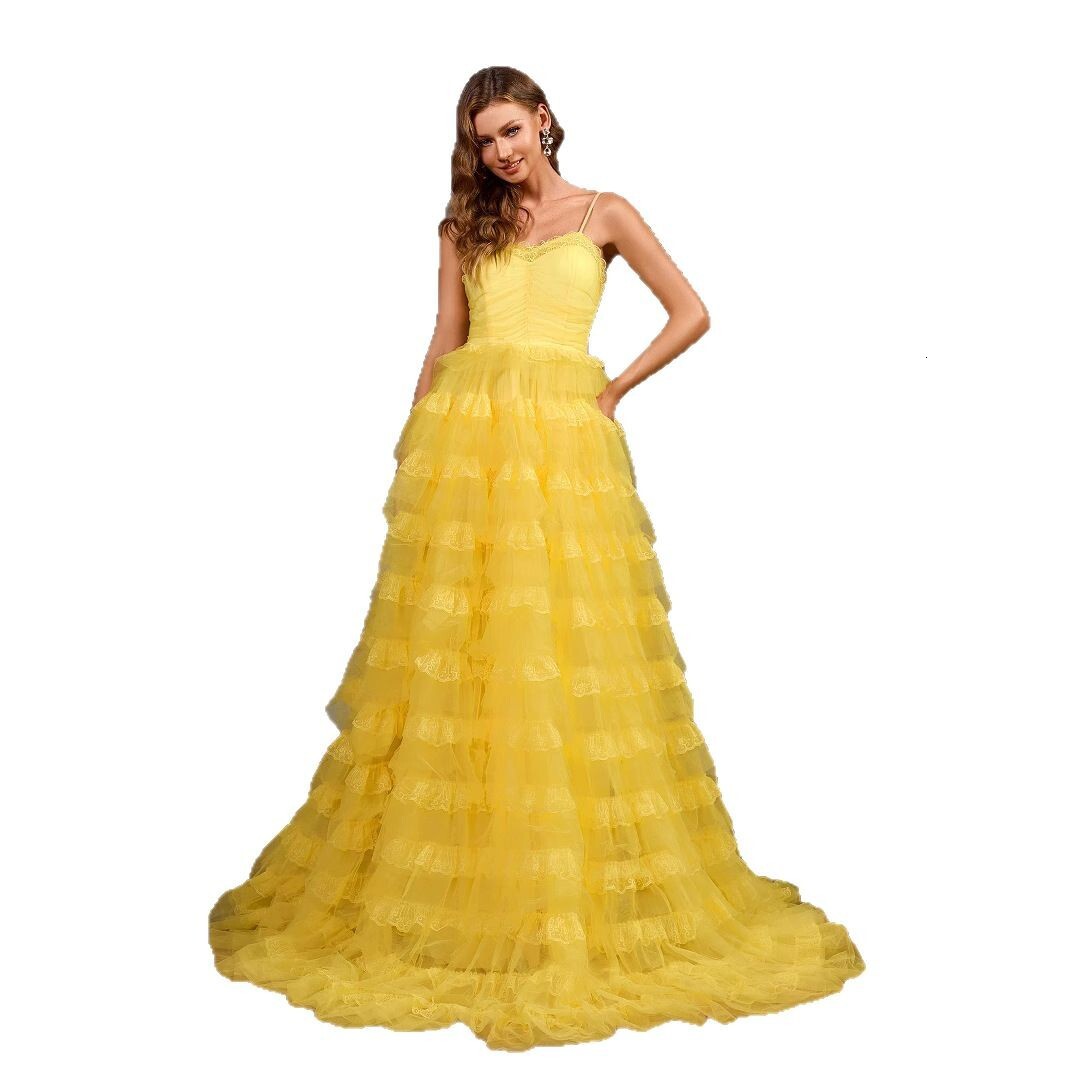 New dress long dress banquet evening dress summer lace princess dress